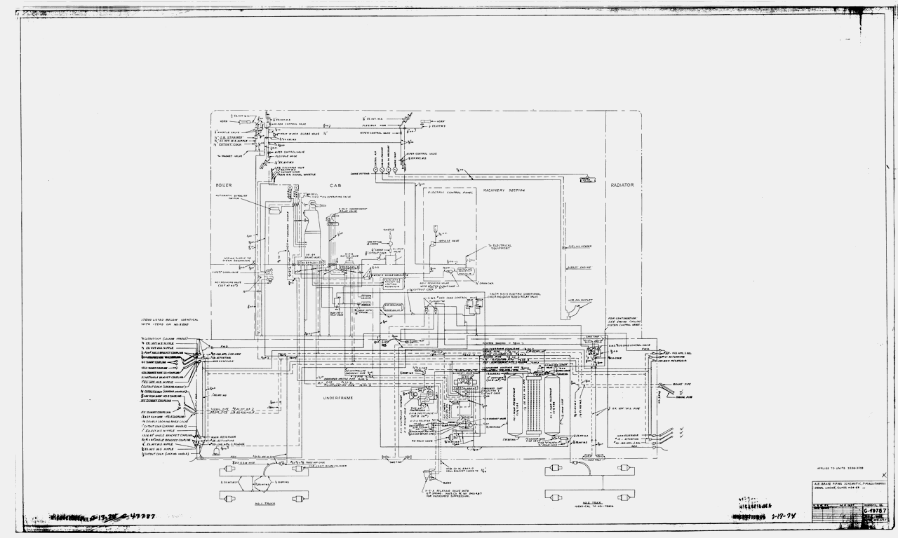 Air Brake Piping Schematic, Diesel Loco Class H24-66