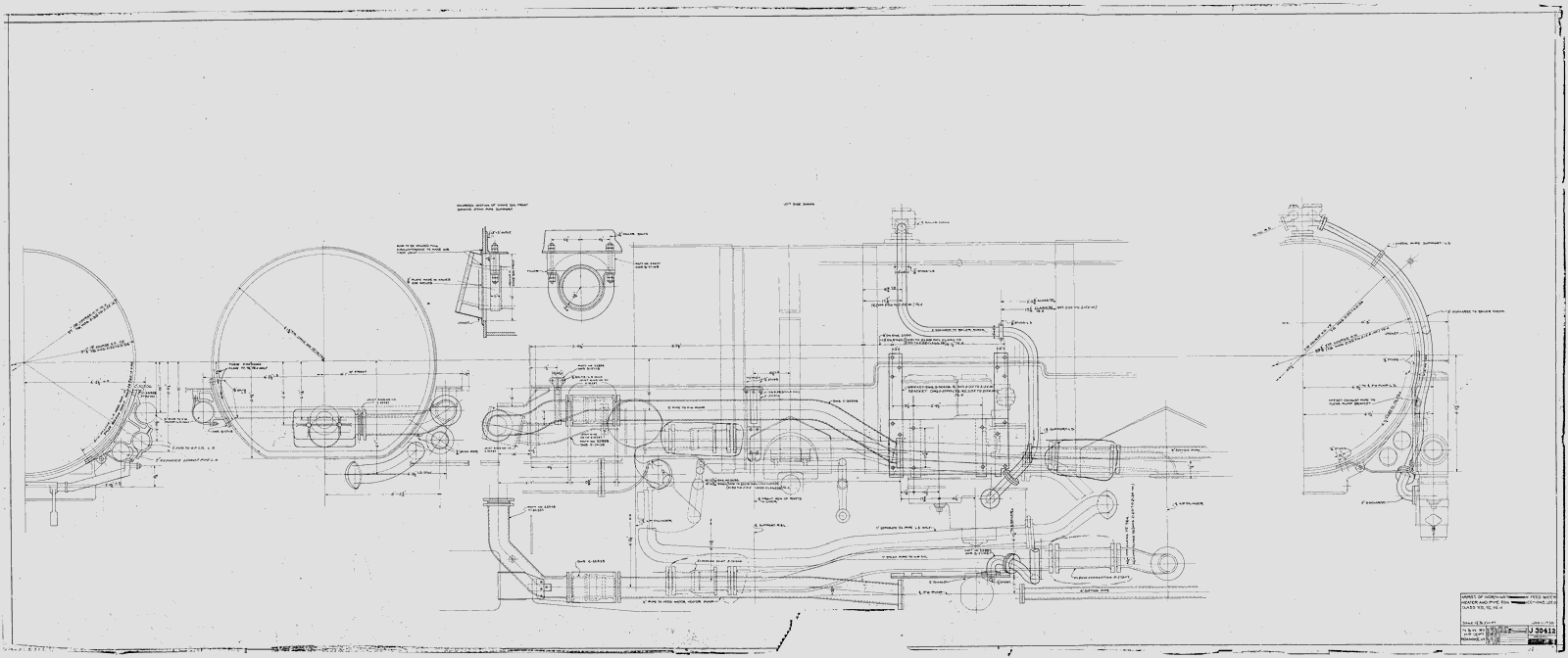 Arrangement of Worthington Feedwater Heater and Pipe Connections, Loco. Class Y5, Y6, Y6a