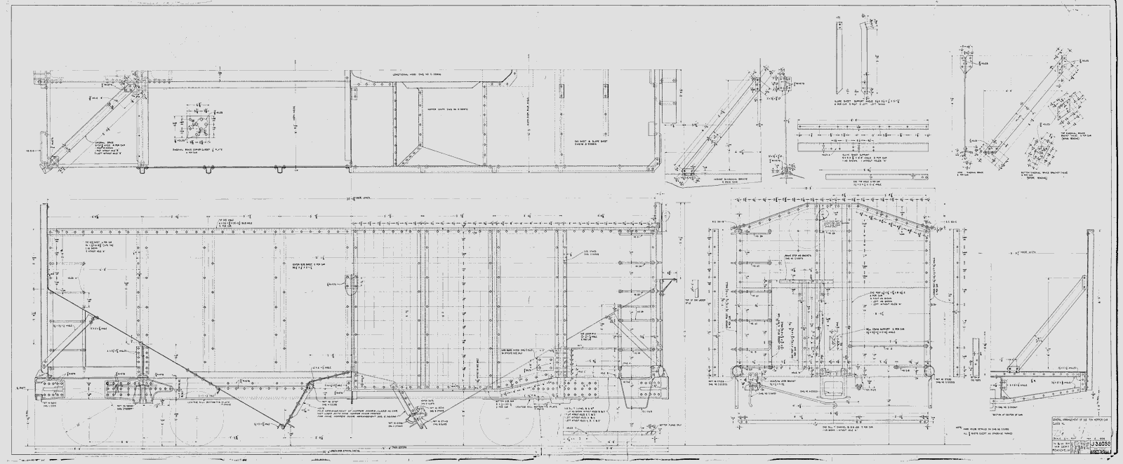 General Arrangement of 55 Ton Hopper Car, Class HL