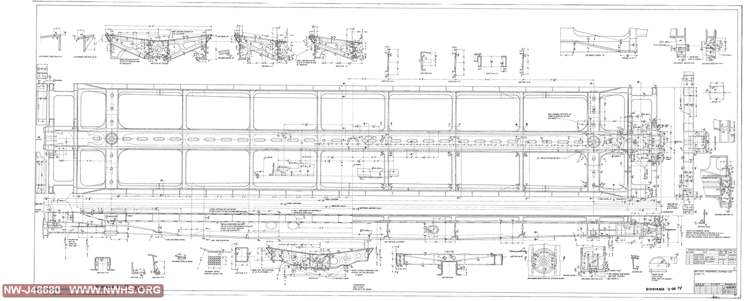 Cast Steel Underframe for Pulpwood Car Applies to Pulpwood Car Class F7