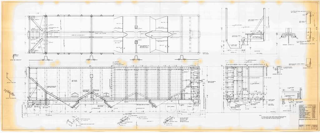 General Arrangement, 100 Ton Hopper Applies to Hopper Car Class H11a