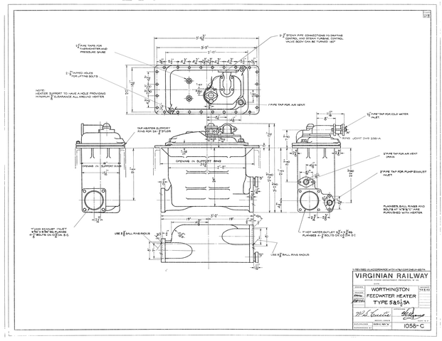 Worthington Feedwater Heater Type 5 & 5 1/2 Sa