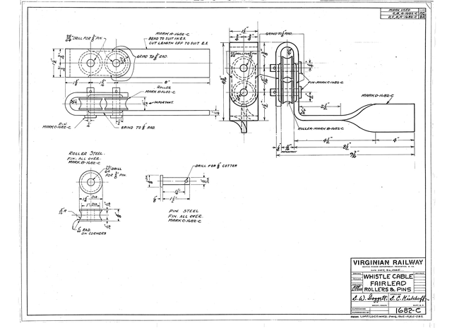 Whistle Cable Fairlead Rollers & Pins