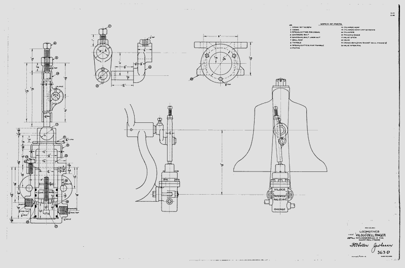 Locomotives, "Viloco" Bell Ringer with Crank Box No. 19 for Short Bell Frame