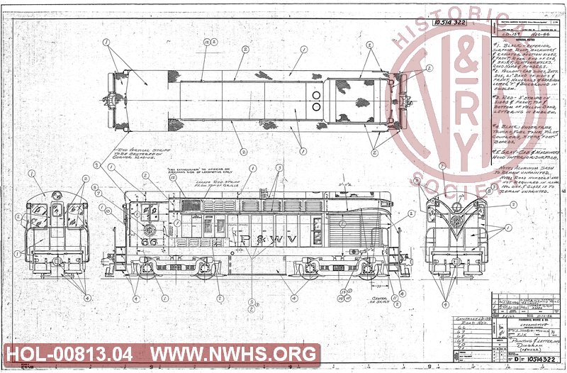 P&WV Painting and Lettering Diagram Locos. 66 to 71