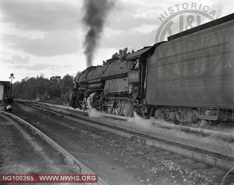 N&W Class Y6b 2183 at Blue Ridge station eastbound