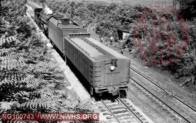 N&W steam pusher with caboose and auxillary water tender