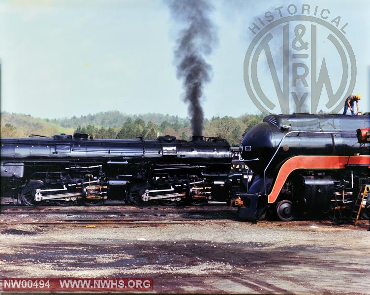 Class J #611 w /A #1218 - Color, In Excursion Service @ Chatham, VA