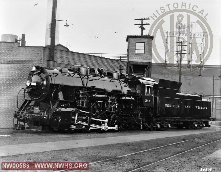 Class S-1a #244 Left 3/4 view @ Roanoke Shops(Last steam locomotive built by Roanoke)