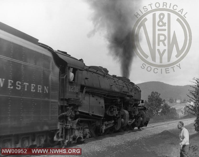 Class A #1238, Right Rear 3/4 View - B&W - (Action) @ Blue Ridge, VA