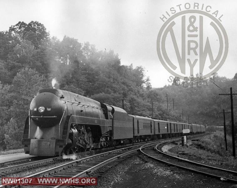 Class J #608, Left 7/8 View - B&W - Nr. Blue Ridge, VA (Action)