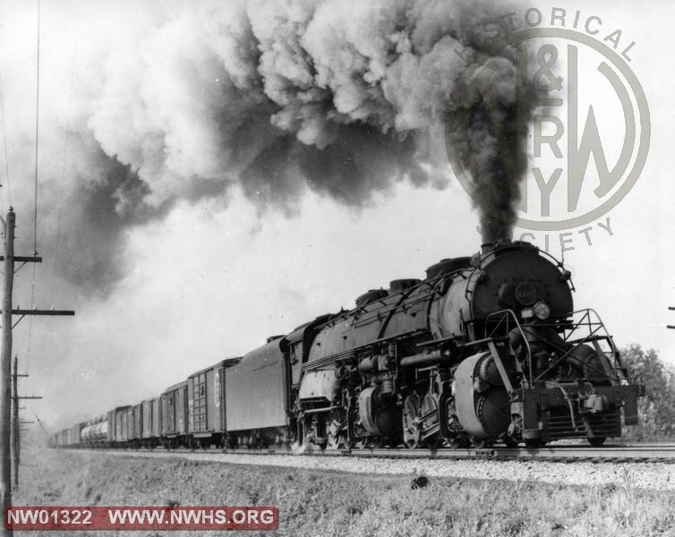 Class Y-6b #2187, Right 3/4 View   - B&W - N. of Portsmouth, OH(Action ) -Shown w/Oval Smokebox Door