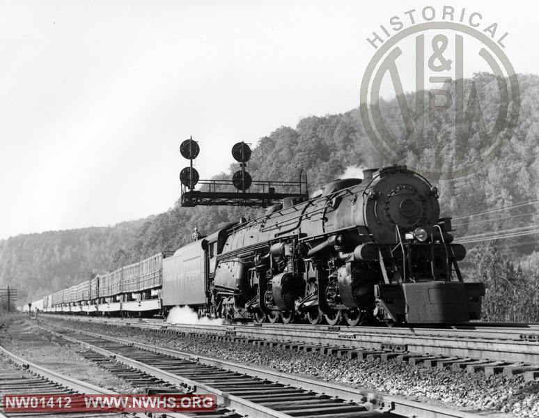 Class A #1238,  Right 3/4 View  - B&W, @ Elliston, VA (w/Circus Train)