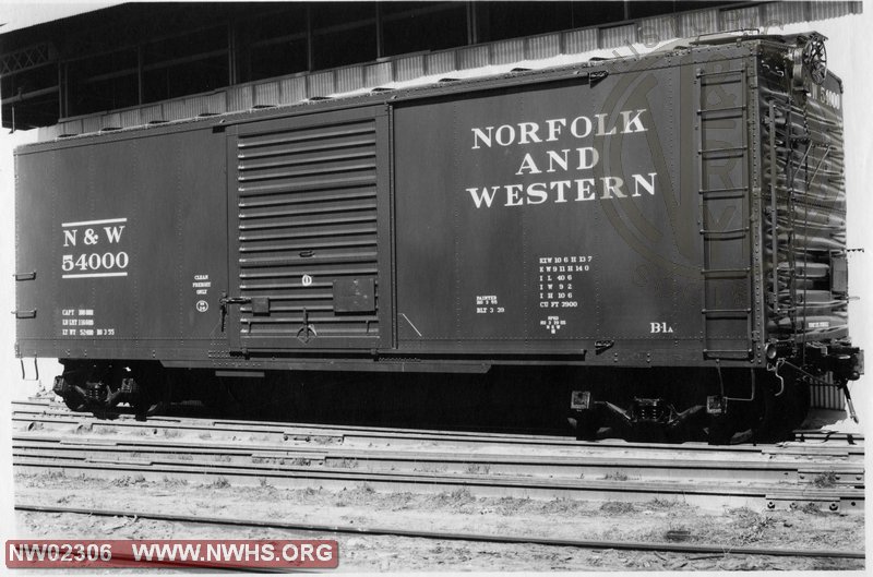 Class "B-1a" Box Car #54000,  Side  View, B&W