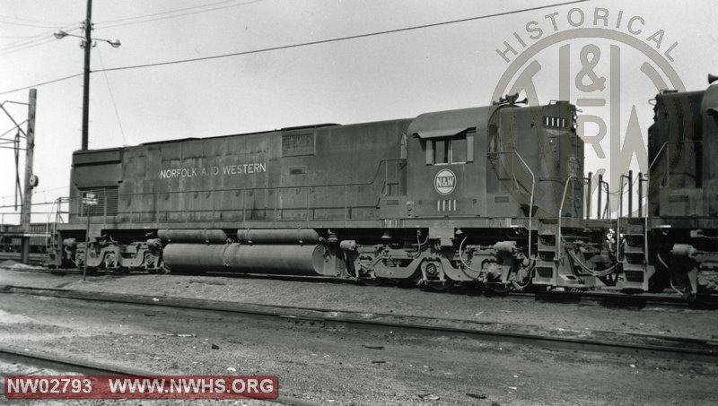 C628 #1111, Side View, B&W @Lamberts Point, VA (This locomotive sold to C&NW)