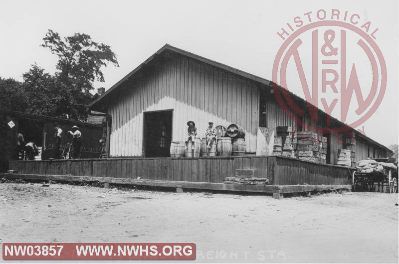 Marion, VA Freight Station, B&W, 7/8 View from Street Side