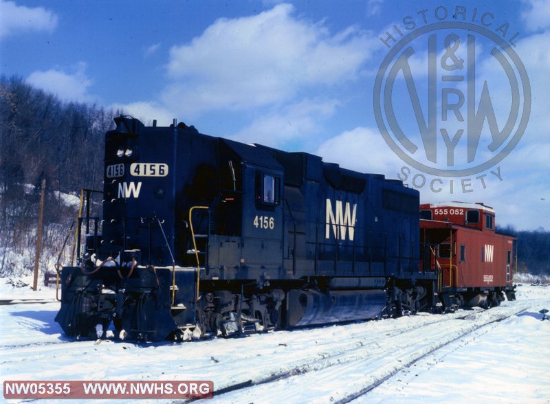 N&W GP38AC 4156 at Canton, OH Feb. 8, 1985