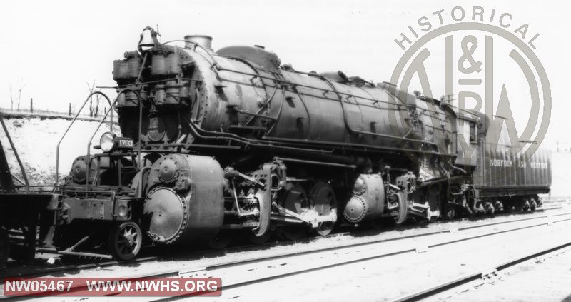 Loco Class Y2a No. 1703 Left Side 3/4 View at Roanoke,VA April 16,1949