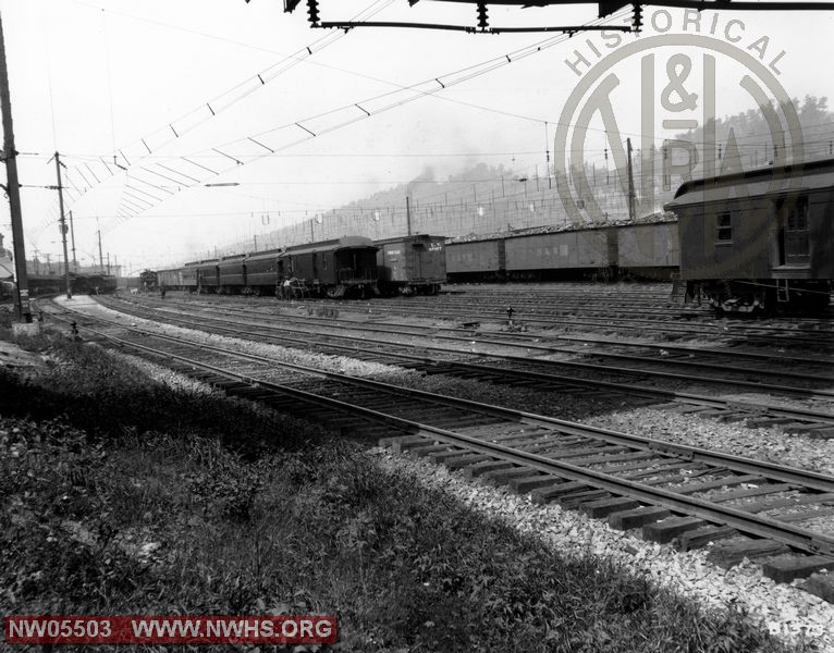 Bluefield, WV yard view looking west from under Grant bridge with electrification