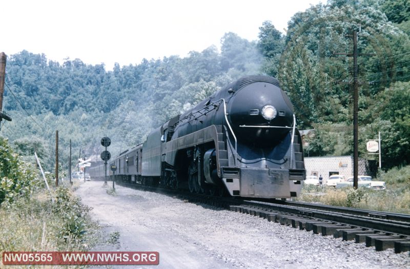 J #605 on passenger train at Kermit, WV