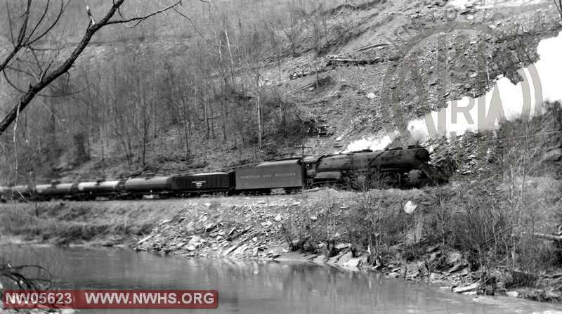 N&W Y6b 2193 with aux tender, date/location unknown