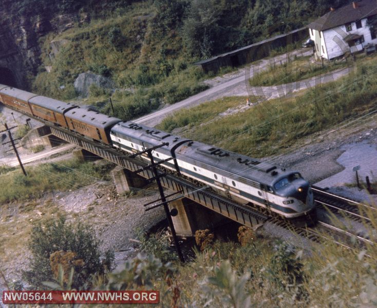 N&W/RF&P #1013 E-8A with passenger train, near Welch WV