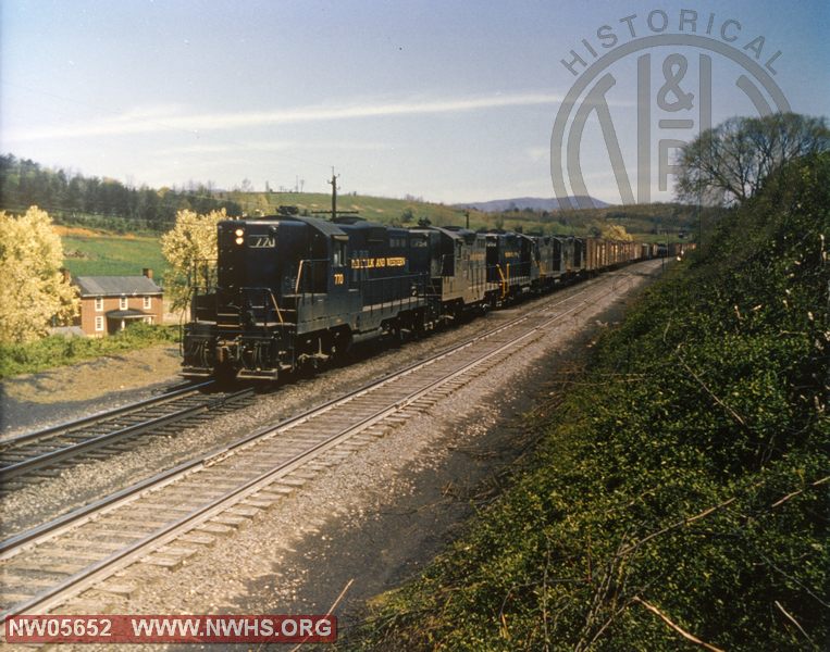 N&W Loco. No. 770 EMD GP9 Left Side Train View