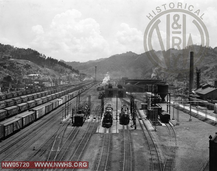 N&W Loco. Class K2a 134 and Class A No. 1232 Engine Terminal at Williamson, WV July 1946