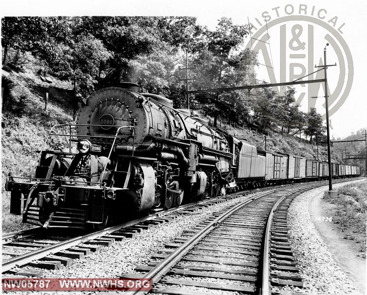 N&W Loco. Class Y4 No. 2086 on Time Freight Train Near Falls Mill, VA