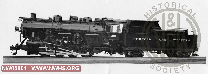 N&W Class S1a #201 Builders Photo - Left side view