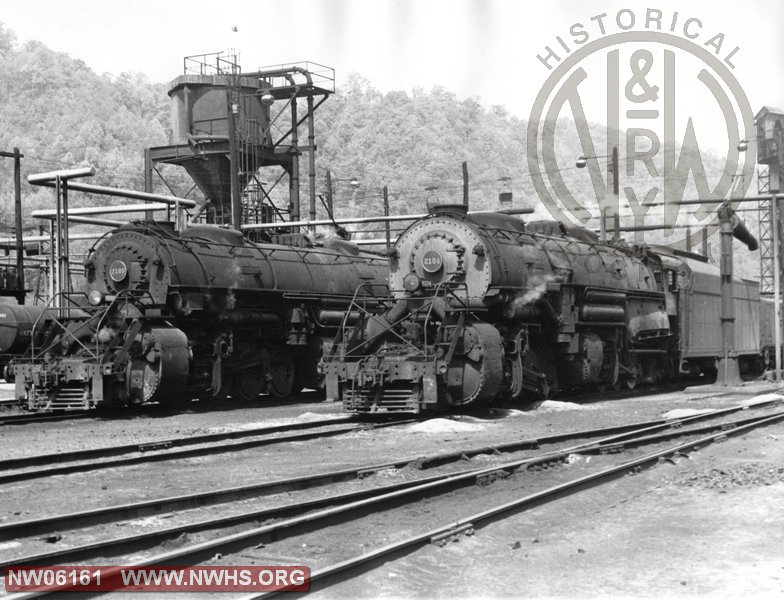 Class Y6 2154, Y6b 2185 ,Left 3/4 View, Williamson,WV,1959