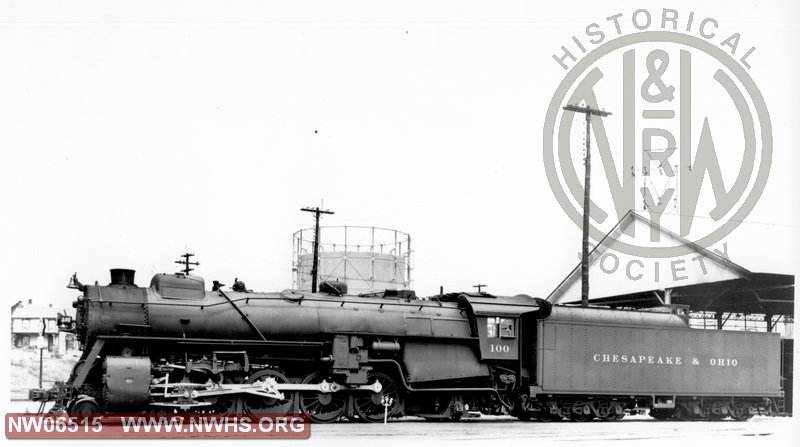 K1 100 Left Side View Tender Painted C&O for Movie at Roanoke,VA 1955