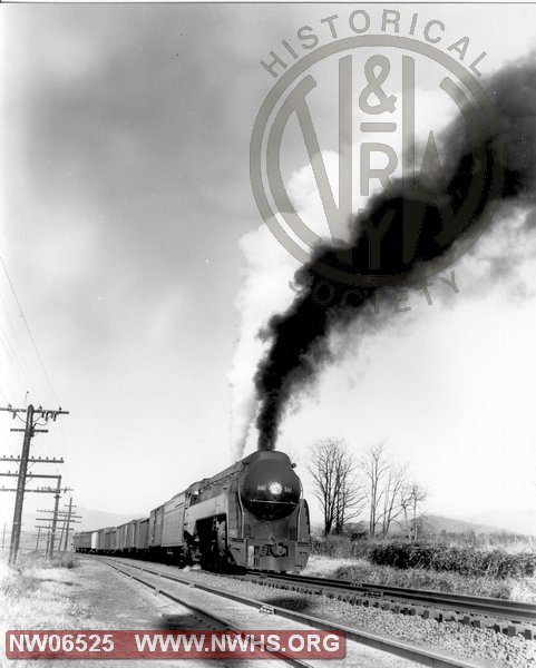 N&W K2a 131 Right 3/4 Train View at Stanley VA on Shenandoah Div. 1954