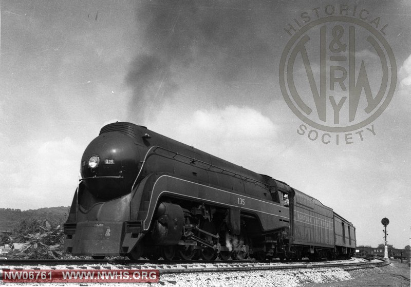 N&W Class K2a 135 Left Side 3/4 View at Kenova,WV Sept. 1955