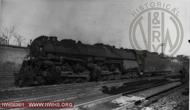 N&W Class A 1208 Left 3/4 View at Roanoke,VA Dec. 21,1939