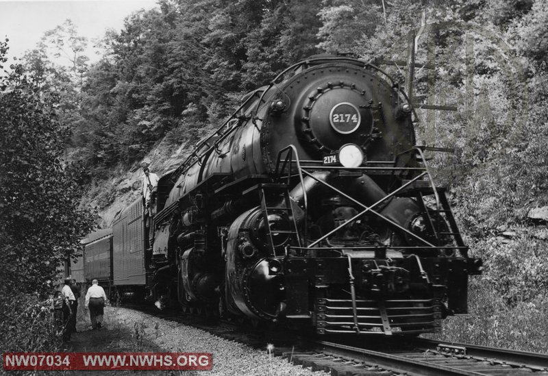 Class Y6b 2174,Right Side 7/8 View at Cedar Bluff,VA July 1959