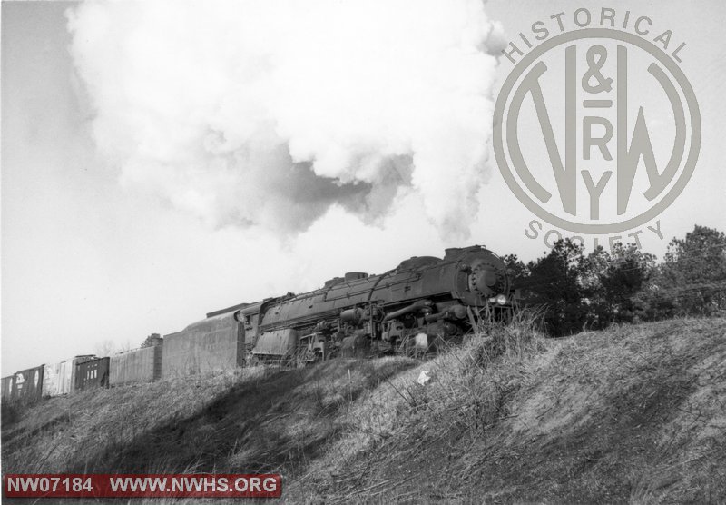 N&W Class A,1240 Right Side 3/4 Train View at Suffolk,VA Feb. 7,1959