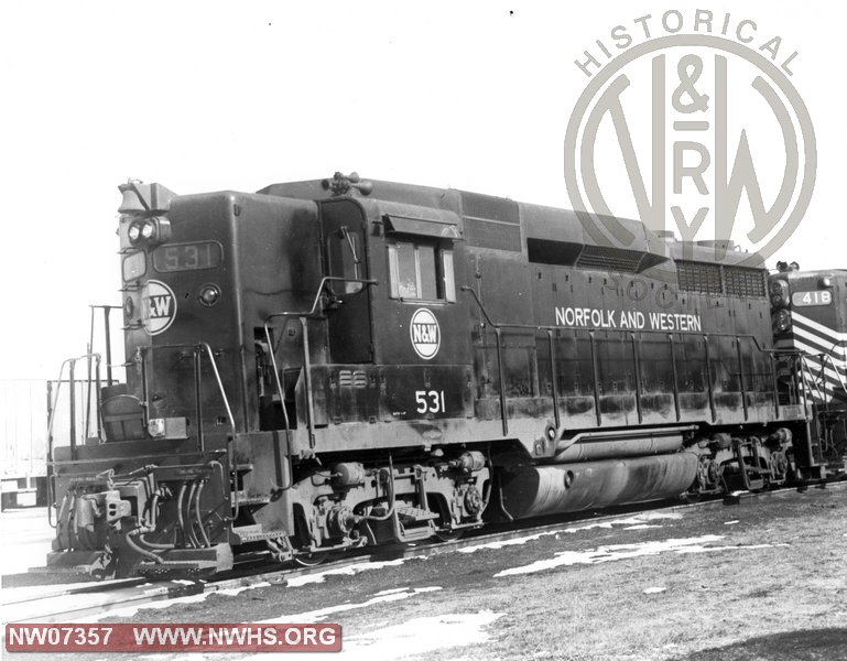 N&W 531 Loco Class GP30 at At Bellevue,OH March. 27,1966