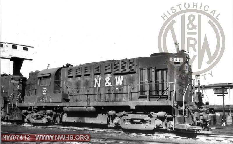 N&W Loco Class RS11 344 at Rutherford,PA Oct. 6,1974