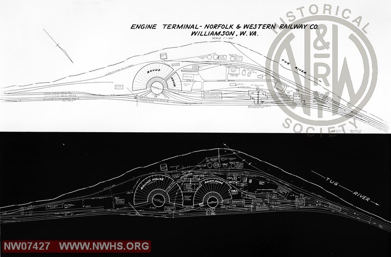 N&W Engine Teriminal Map at Williamson, WV