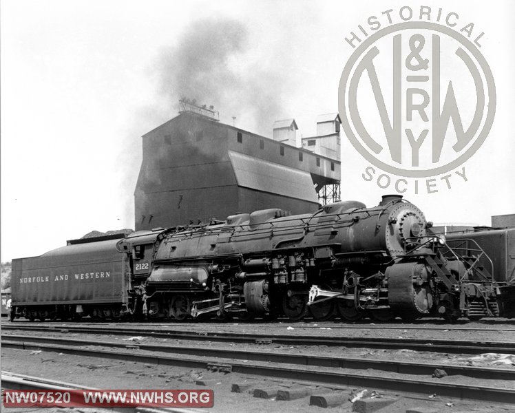 N&W Class Y6 2122 Right Side View at Shaffers Crossing,VA on July 1,1956