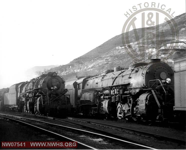 N&W Class Y3a 2060, Y6 2153 Right Side 3/4 View at Williamson, WV Aug. 5,1958