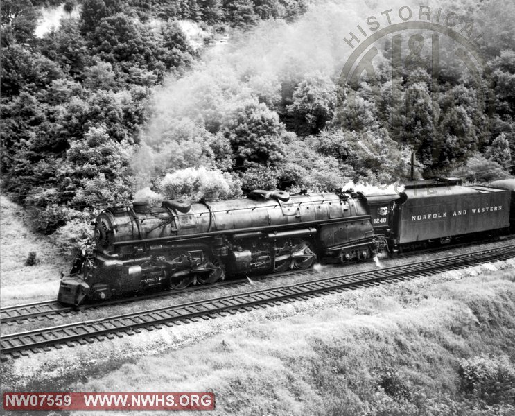 N&W Class A 1240 Left Side View NRHS Special East of Bluefield,WV July 11,1959