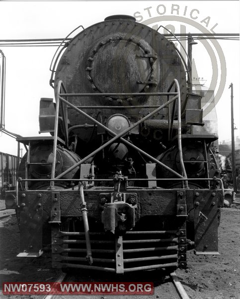 N&W Class Y3a 2057 Front View at Roanoke,VA March 27,1959