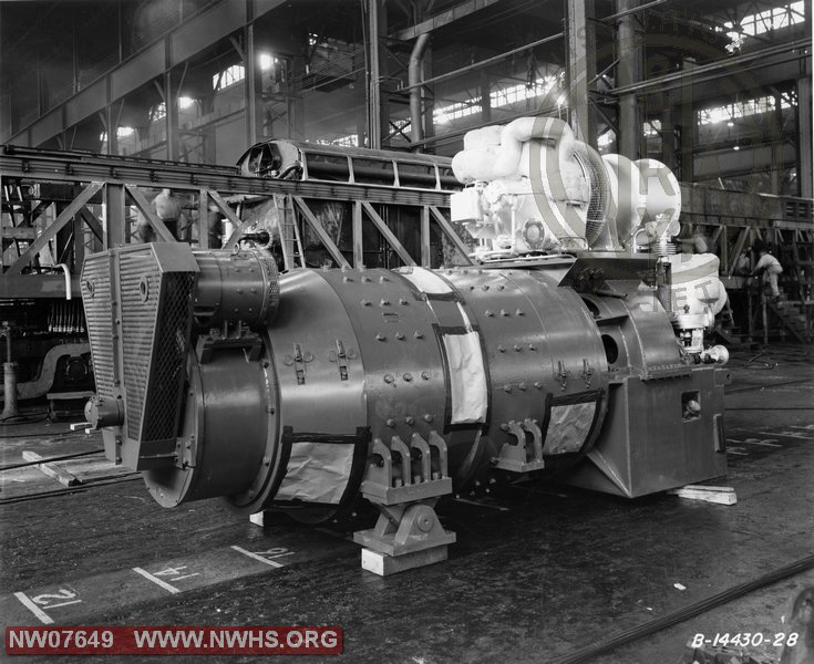 N&W Loco Class TE1 Builders Photo Turbine Installation at BLW