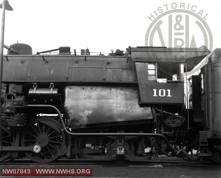 N&W Class K1 101 Left Side Cab View at Kenova,WV Aug. 26,1957