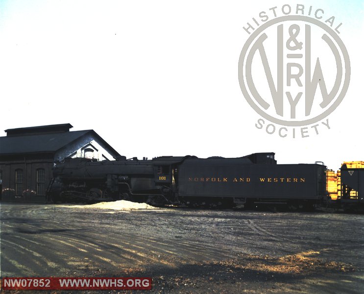 N&W Class K1 101 Left Side View at Kenova,WV April 6,1958