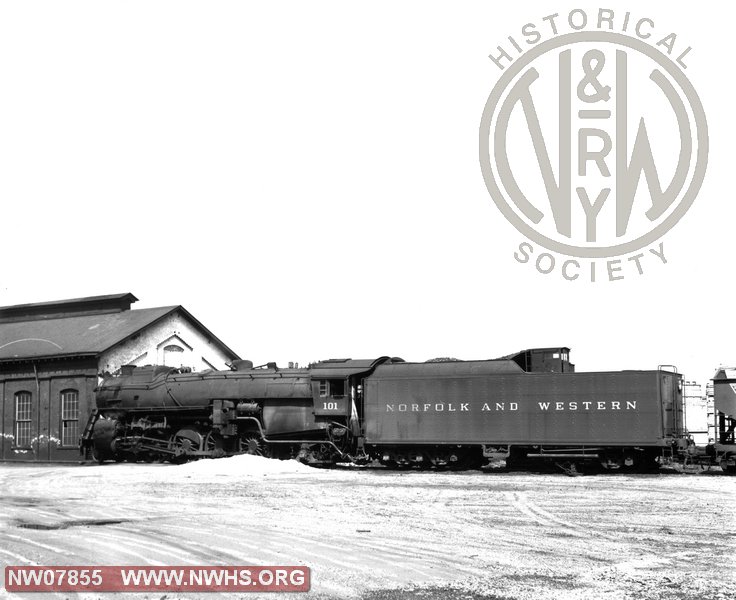 N&W Class K1 101 Left Side Rear View at Kenova,WV April 6,1958