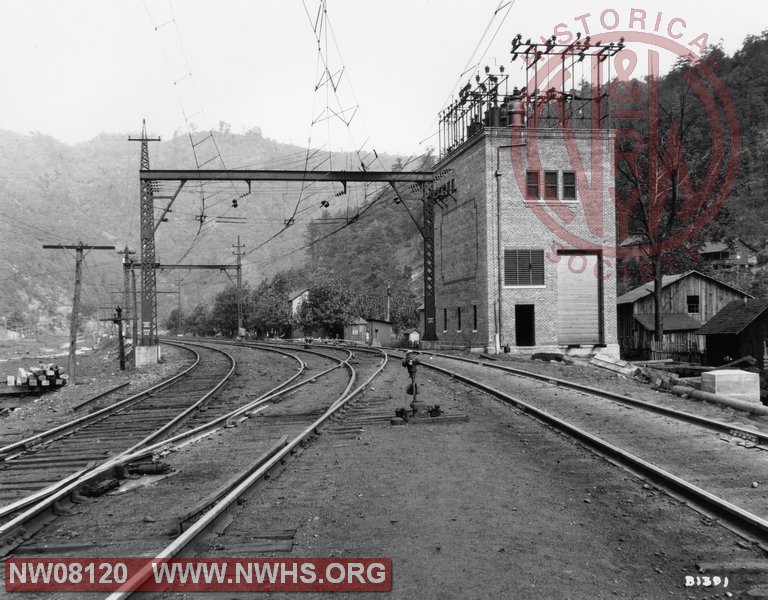 N&W electrification looking east at Northfork, WV