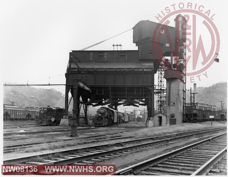 N&W coaling station at Williamson, WV with steam and diesel locomotives